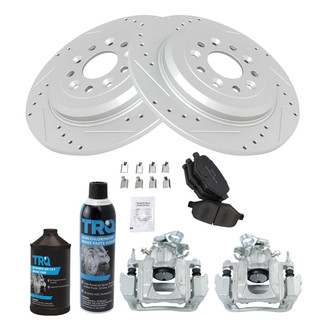 TRQ® - Performance Semi-Metallic Rear Brake Kit with Calipers