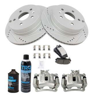 TRQ® - Performance Ceramic Rear Brake Kit with Calipers