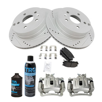TRQ® - Performance Semi-Metallic Rear Brake Kit with Calipers