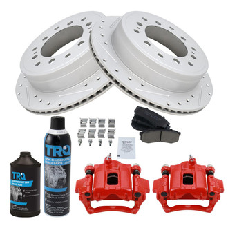 TRQ® - Performance Ceramic Rear Brake Kit with Calipers