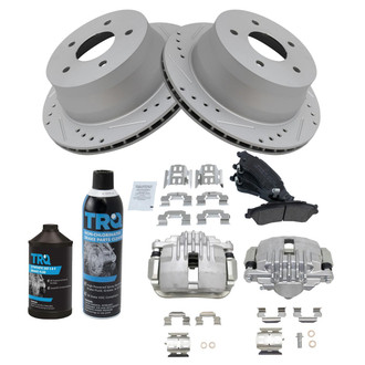 TRQ® - Performance Semi-Metallic Rear Brake Kit with Calipers