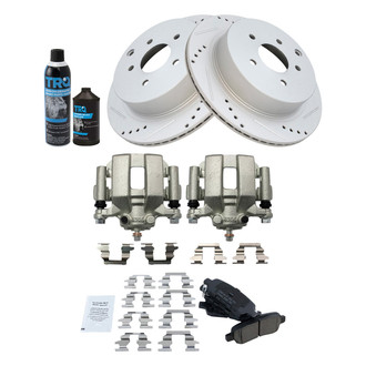 TRQ® - Performance Ceramic Rear Brake Kit with Calipers