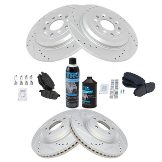 TRQ® - Performance Semi-Metallic Front and Rear Brake Kit