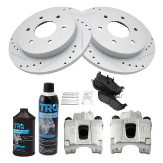 TRQ® - Performance Semi-Metallic Rear Brake Kit with Calipers