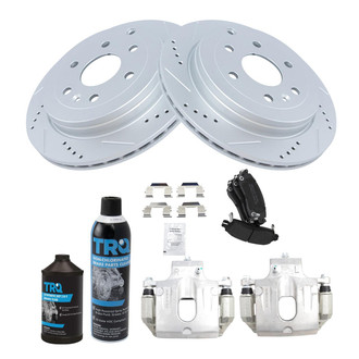 TRQ® - Performance Semi-Metallic Rear Brake Kit with Calipers