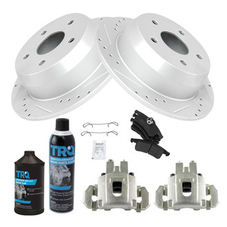TRQ® - Performance Semi-Metallic Rear Brake Kit with Calipers
