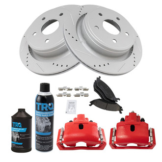 TRQ® - Performance Ceramic Rear Brake Kit with Calipers