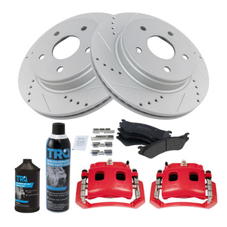 TRQ® - Performance Semi-Metallic Front Brake Kit with Calipers