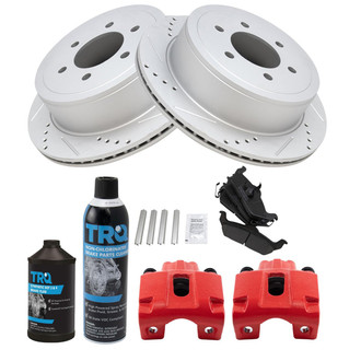 TRQ® - Performance Semi-Metallic Rear Brake Kit with Calipers