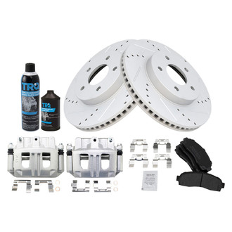 TRQ® - Performance Semi-Metallic Front Brake Kit with Calipers
