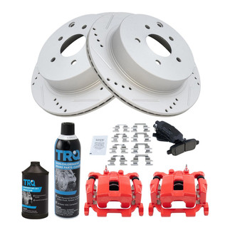 TRQ® - Performance Ceramic Rear Brake Kit with Calipers