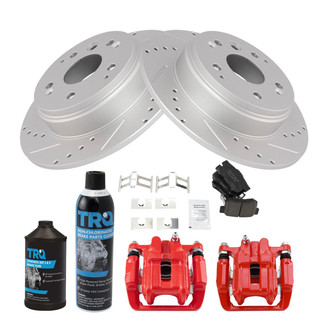 TRQ® - Performance Ceramic Rear Brake Kit with Calipers