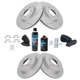 TRQ® - Performance Semi-Metallic Front and Rear Brake Kit