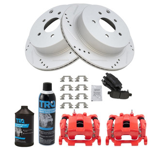 TRQ® - Performance Semi-Metallic Rear Brake Kit with Calipers