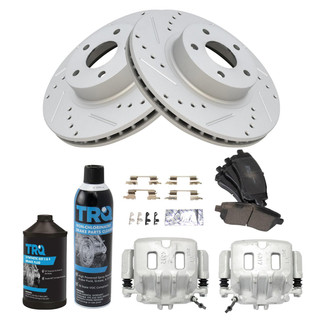 TRQ® - Performance Semi-Metallic Front Brake Kit with Calipers