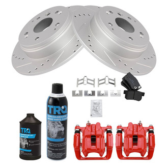 TRQ® - Performance Semi-Metallic Rear Brake Kit with Calipers