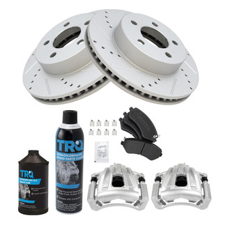 TRQ® - Performance Semi-Metallic Front Brake Kit with Calipers