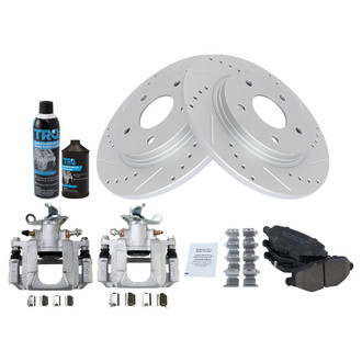 TRQ® - Performance Ceramic Rear Brake Kit with Calipers