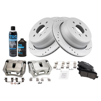 TRQ® - Performance Ceramic Rear Brake Kit with Calipers
