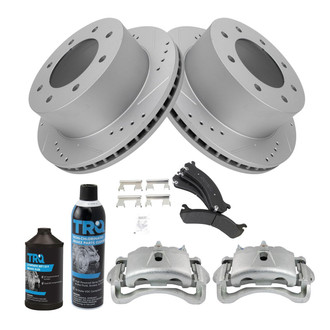 TRQ® - Performance Semi-Metallic Rear Brake Kit with Calipers