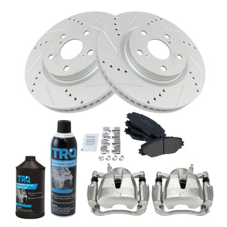 TRQ® - Performance Semi-Metallic Front Brake Kit with Calipers