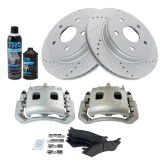 TRQ® - Performance Semi-Metallic Front Brake Kit with Calipers