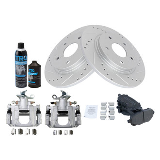 TRQ® - Performance Semi-Metallic Rear Brake Kit with Calipers