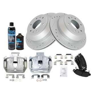 TRQ® - Performance Semi-Metallic Rear Brake Kit with Calipers