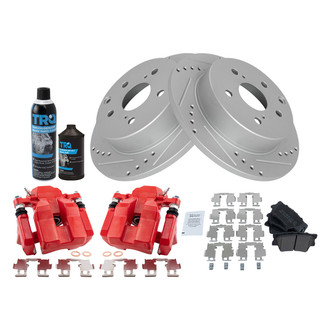 TRQ® - Performance Semi-Metallic Rear Brake Kit with Calipers