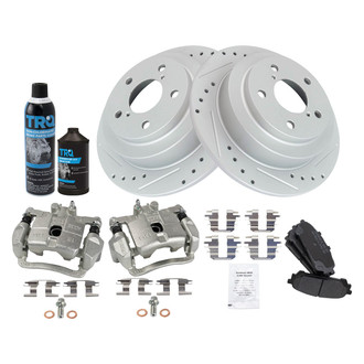 TRQ® - Performance Semi-Metallic Rear Brake Kit with Calipers