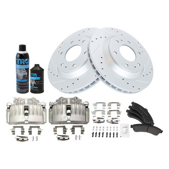 TRQ® - Performance Semi-Metallic Front Brake Kit with Calipers