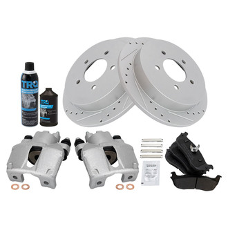 TRQ® - Performance Semi-Metallic Rear Brake Kit with Calipers