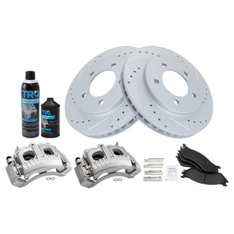 TRQ® - Performance Semi-Metallic Front Brake Kit with Calipers