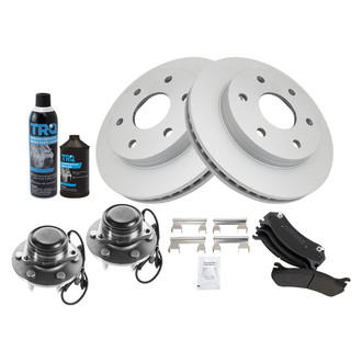 TRQ® - Front Disc Brake Kit with Semi-Metallic Pads and Hub Assemblies