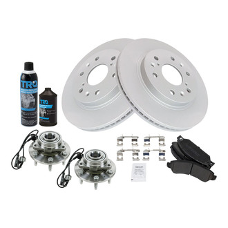 TRQ® - Front Disc Brake Kit with Semi-Metallic Pads and Hub Assemblies