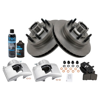 TRQ® - Front Disc Brake Kit with Semi-Metallic Pads and Calipers