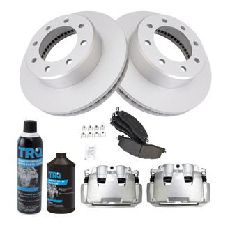 TRQ® - Front Disc Brake Kit with Semi-Metallic Pads and Calipers