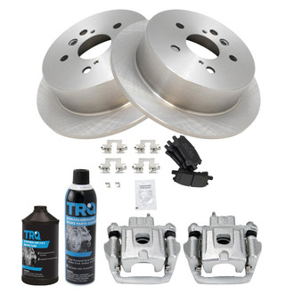 TRQ® - Rear Disc Brake Kit with Semi-Metallic Pads and Calipers