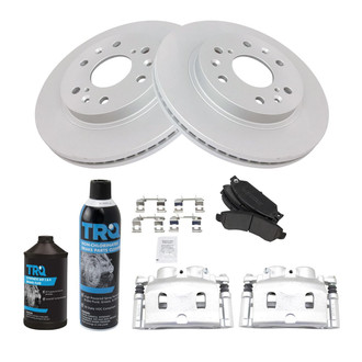 TRQ® - Front Disc Brake Kit with Semi-Metallic Pads and Calipers