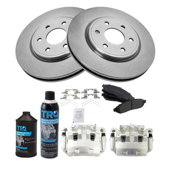 TRQ® - Front Disc Brake Kit with Semi-Metallic Pads and Calipers