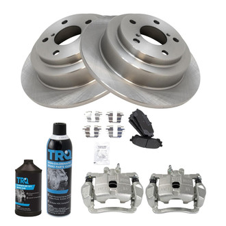 TRQ® - Rear Disc Brake Kit with Semi-Metallic Pads and Calipers