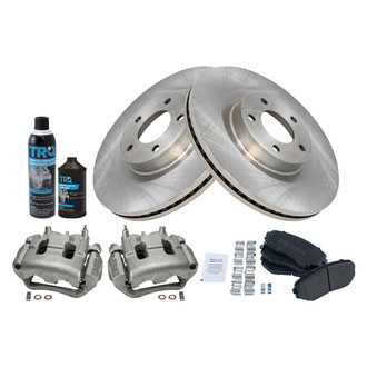TRQ® - Front Disc Brake Kit with Semi-Metallic Pads and Calipers