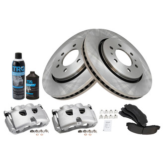 TRQ® - Front Disc Brake Kit with Semi-Metallic Pads and Calipers