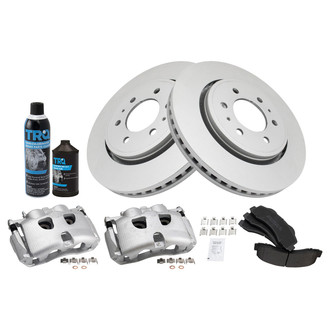 TRQ® - Front Disc Brake Kit with Semi-Metallic Pads and Calipers