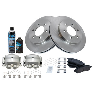 TRQ® - Front Disc Brake Kit with Semi-Metallic Pads and Calipers