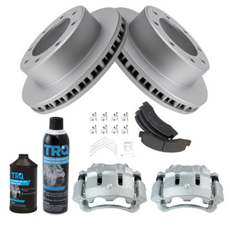 TRQ® - Front Disc Brake Kit with Semi-Metallic Pads and Calipers