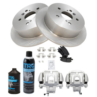 TRQ® - Rear Disc Brake Kit with Semi-Metallic Pads and Calipers