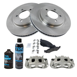 TRQ® - Front Disc Brake Kit with Semi-Metallic Pads and Calipers