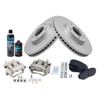 TRQ® - Front Disc Brake Kit with Semi-Metallic Pads and Calipers