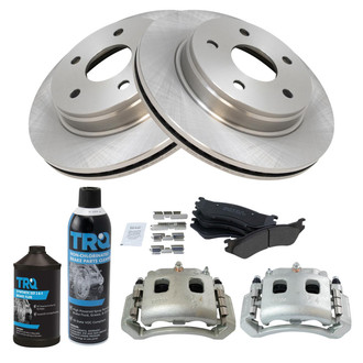 TRQ® - Front Disc Brake Kit with Semi-Metallic Pads and Calipers